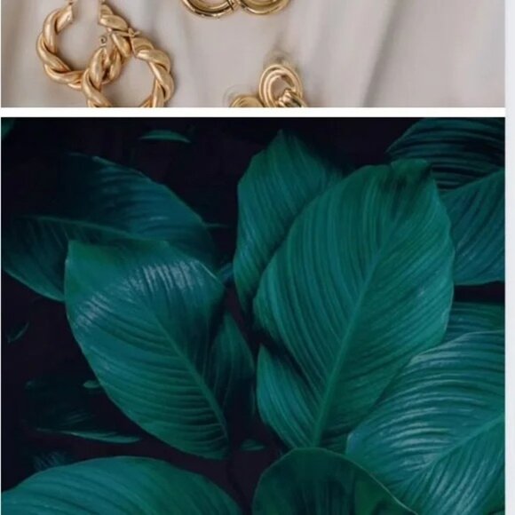 Anthropologie Shashi "Carre" Large Gold Wavy Earrings - with beautiful gift 🎁 - Picture 6 of 6